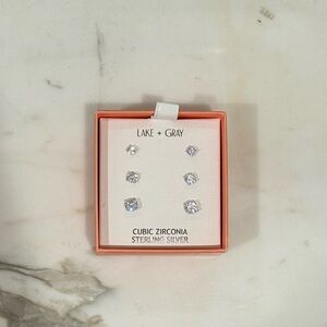 Cubic Zirconia Sterling Silver Earrings